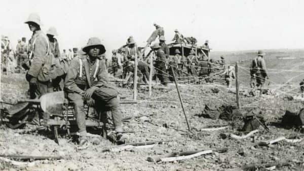 Soldados en 1921 en un blocao