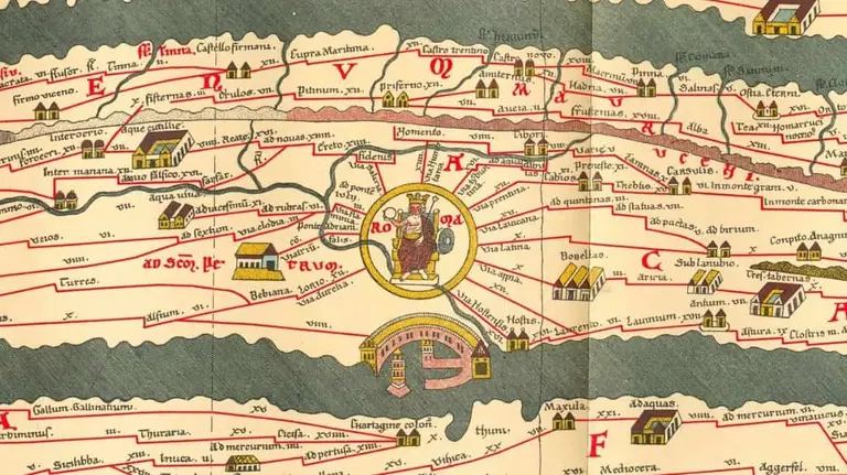 Detalle de la ciudad de Roma. Tabula Peutingeriana