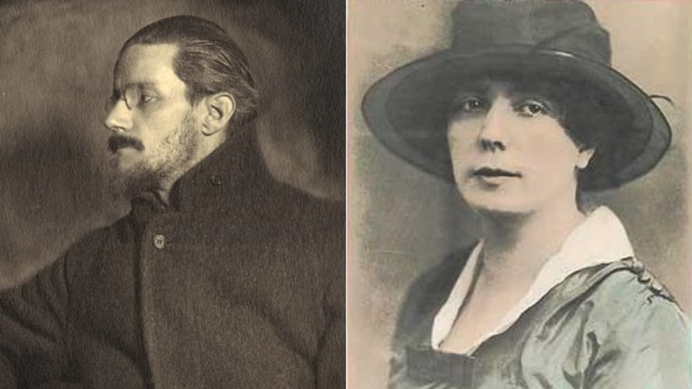 James Joyce y Nora (Fuentes: Wikimedia Commons y portada de "Real Life of Molly Bloom")